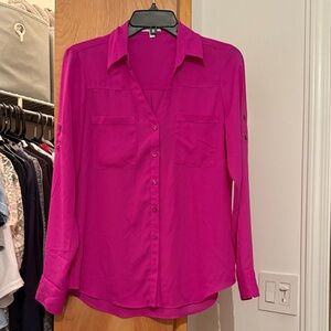 Express Fuchsia Button-Down Shirt